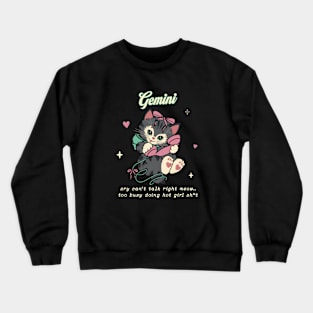 gemini vintage coquette kitty cat Crewneck Sweatshirt